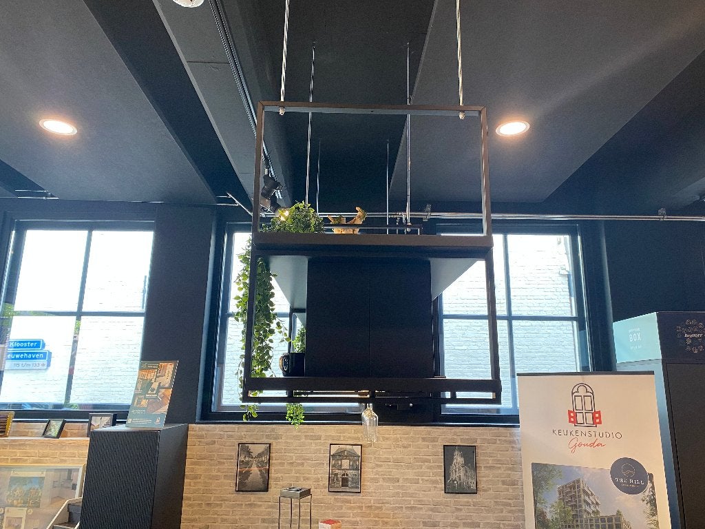Wave Frame showroom afzuigkap, Witgoed en Apparatuur, Ophalen, Keukenstudio Gouda, Nieuw, 400 tot 600 m³ per uur