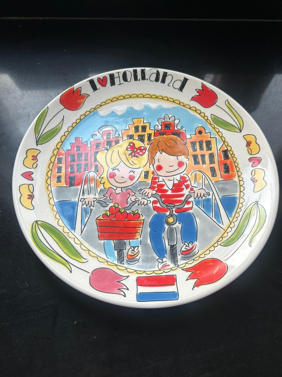 Groot snack bord blond  33 cm, Ophalen of Verzenden, Zo goed als nieuw, Aardewerk, Bord(en)