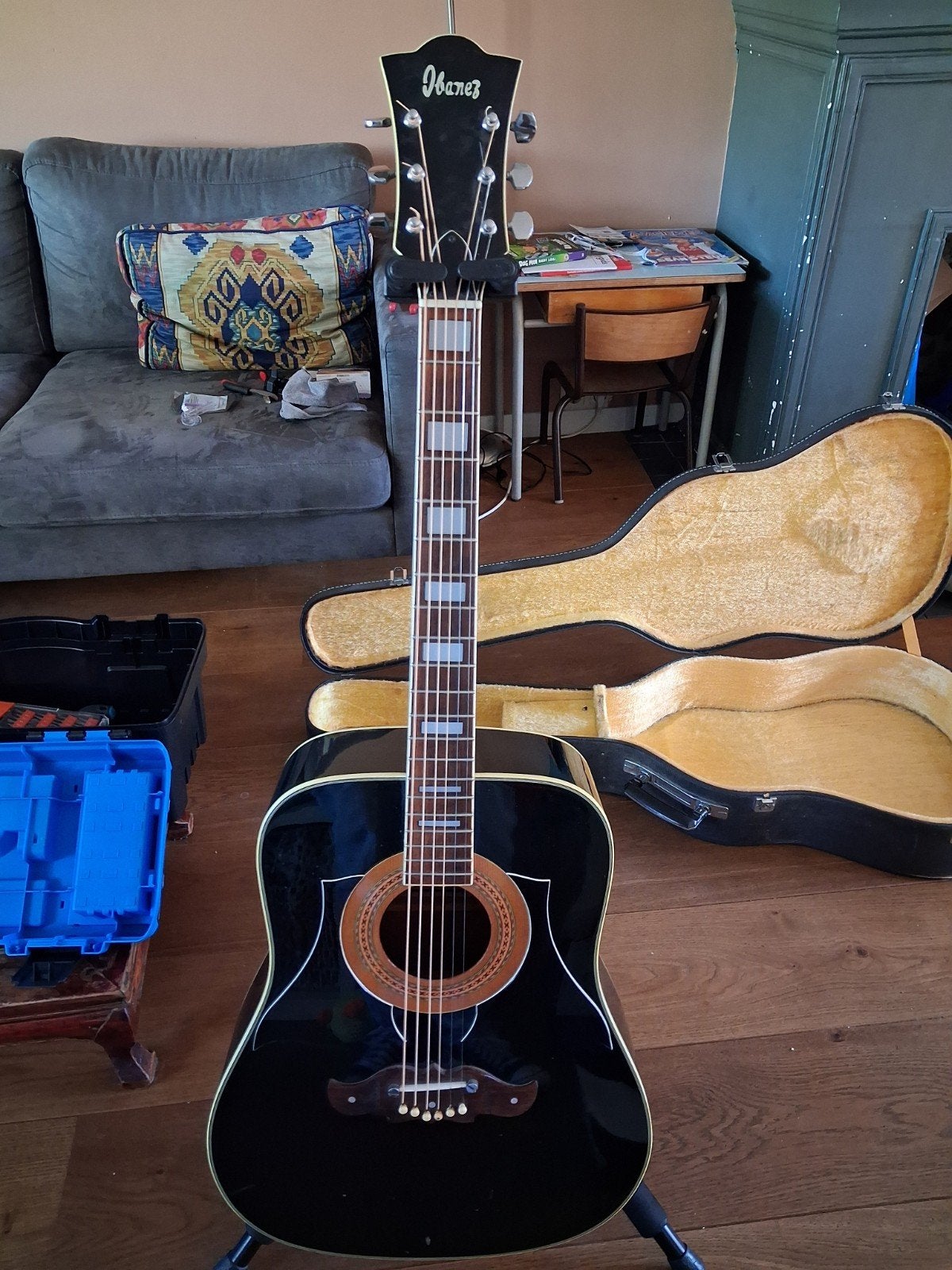 Ibanez Concord 752 Westerngitaar "Black Beauty", Ophalen, Gebruikt, Western- of Steelstringgitaar