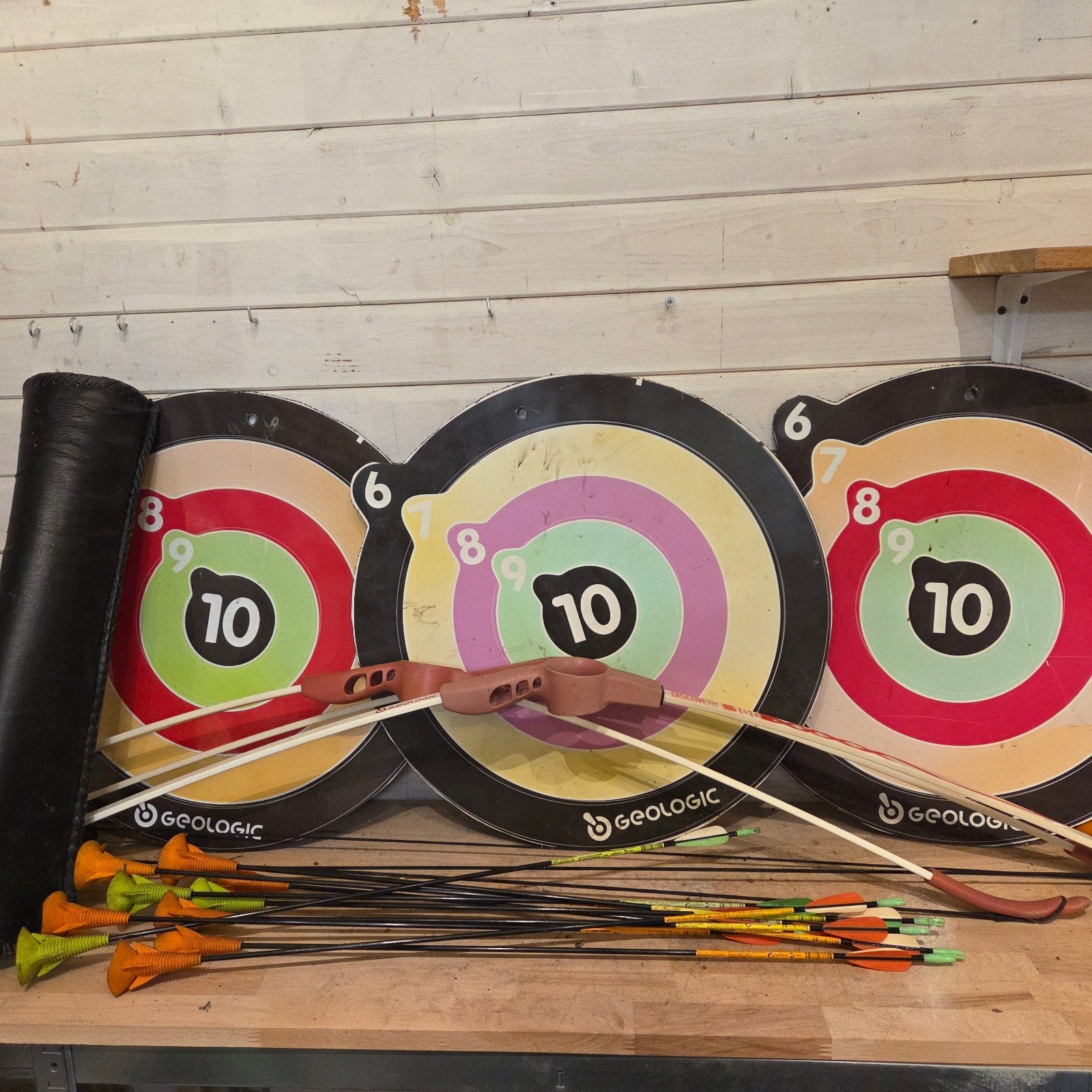 Handboogschieten 3 bogen, plakpijlen, doelen, quiver, Ophalen of Verzenden