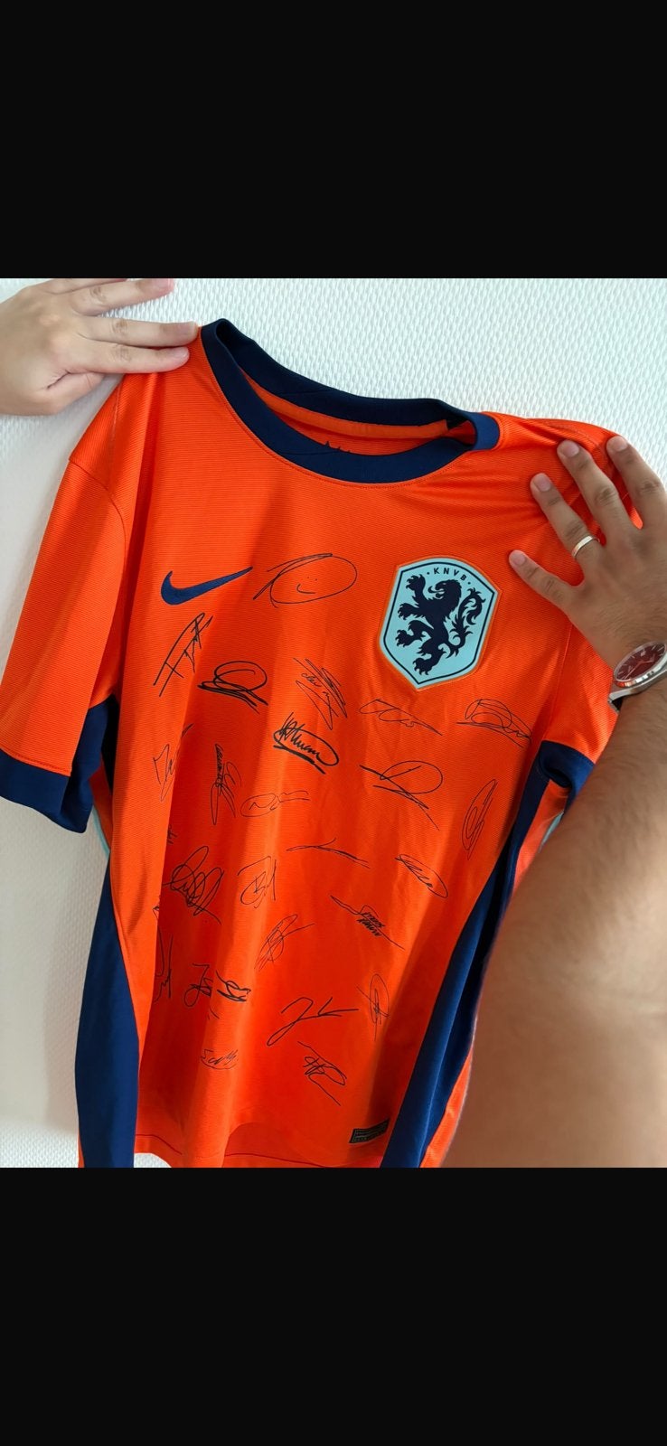 Origineel KNVB Nederlands Elftal Shirt 2024 Gesigneerd, Ophalen of Verzenden, Zo goed als nieuw