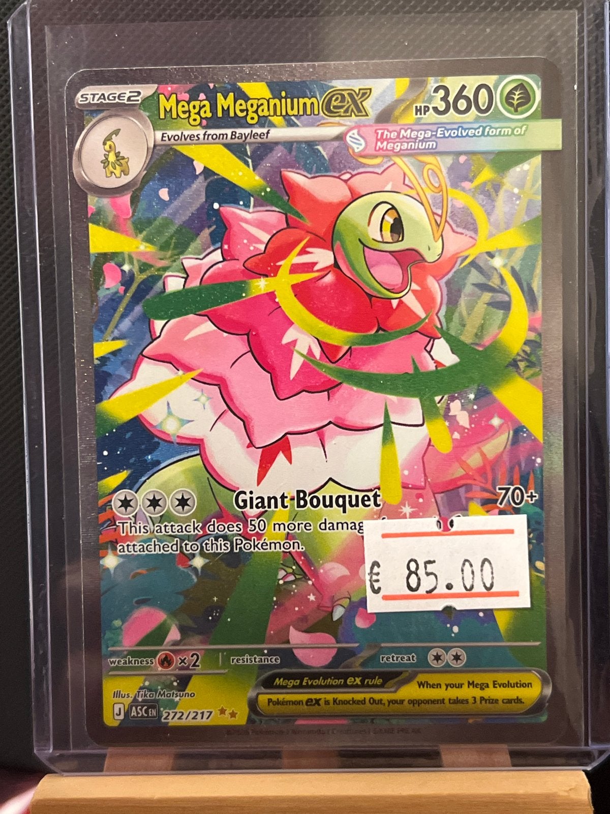 Mega Meganium EX Pokémon kaart - Full Art Foil, Ophalen of Verzenden, Zo goed als nieuw, Losse kaart, Foil