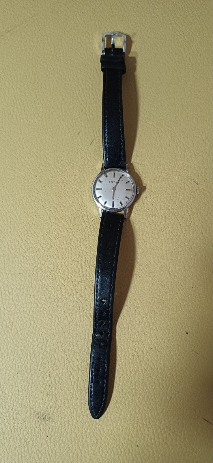 Vintage Eterna dameshorloge, Ophalen of Verzenden, Gebruikt, Leer, Overige merken