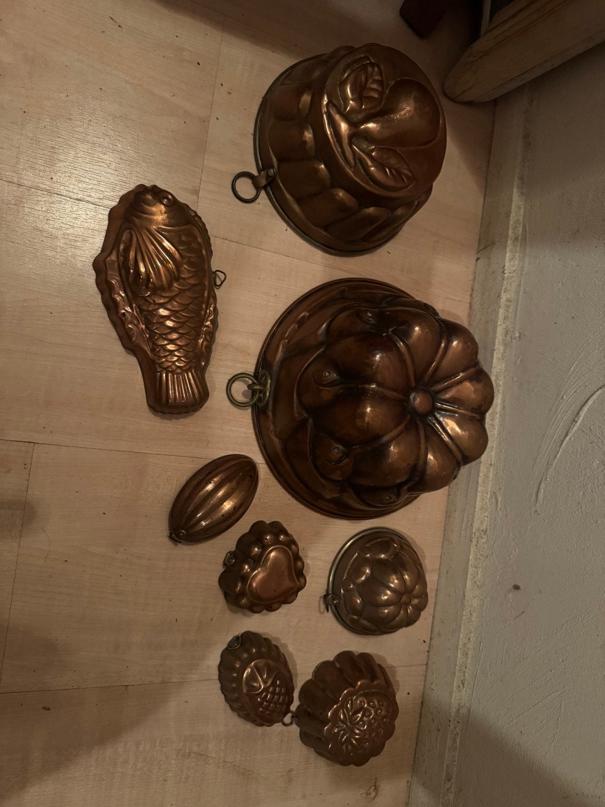 Antieke Koperen Bakvormen - Diverse Maten en Vormen, Antiek en Kunst, Ophalen, Koper