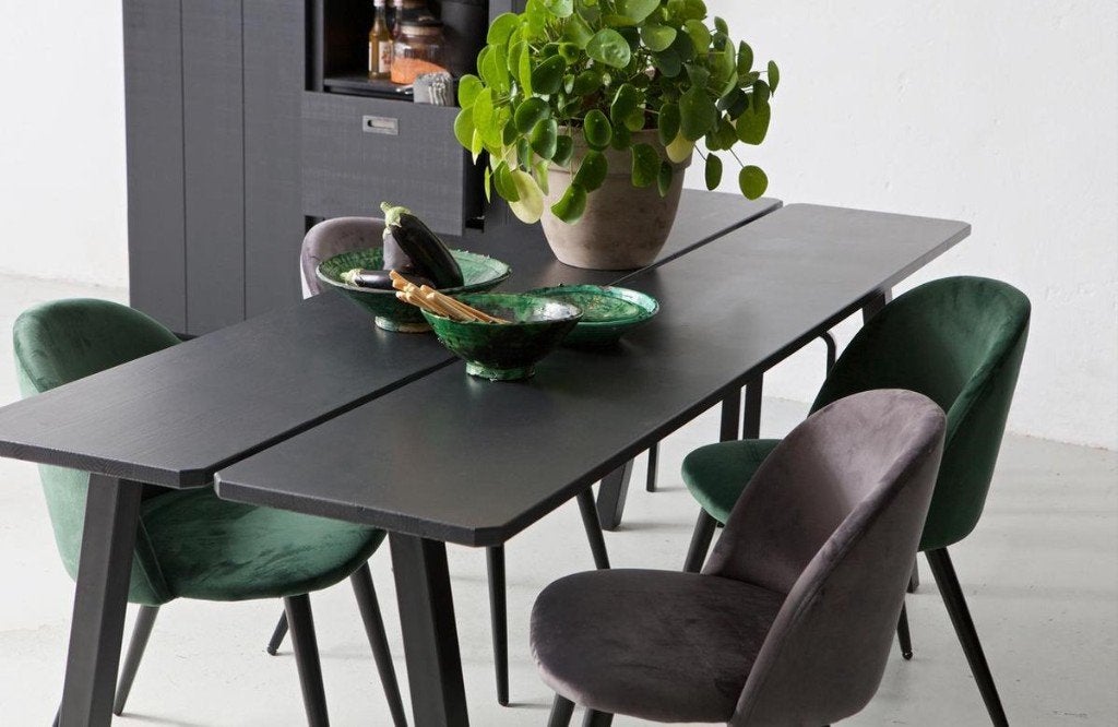 Woood eettafel Triomf zwart, Gebruikt, 200 cm of meer, 50 tot 100 cm, Vijf personen of meer