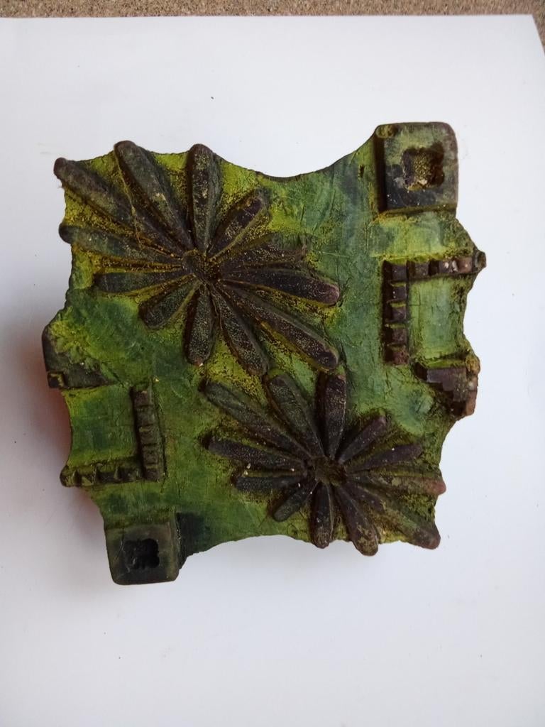Batik houtblok stempel, Hobby en Vrije tijd, Stempelen, Ophalen of Verzenden, Gebruikt, Houten stempel