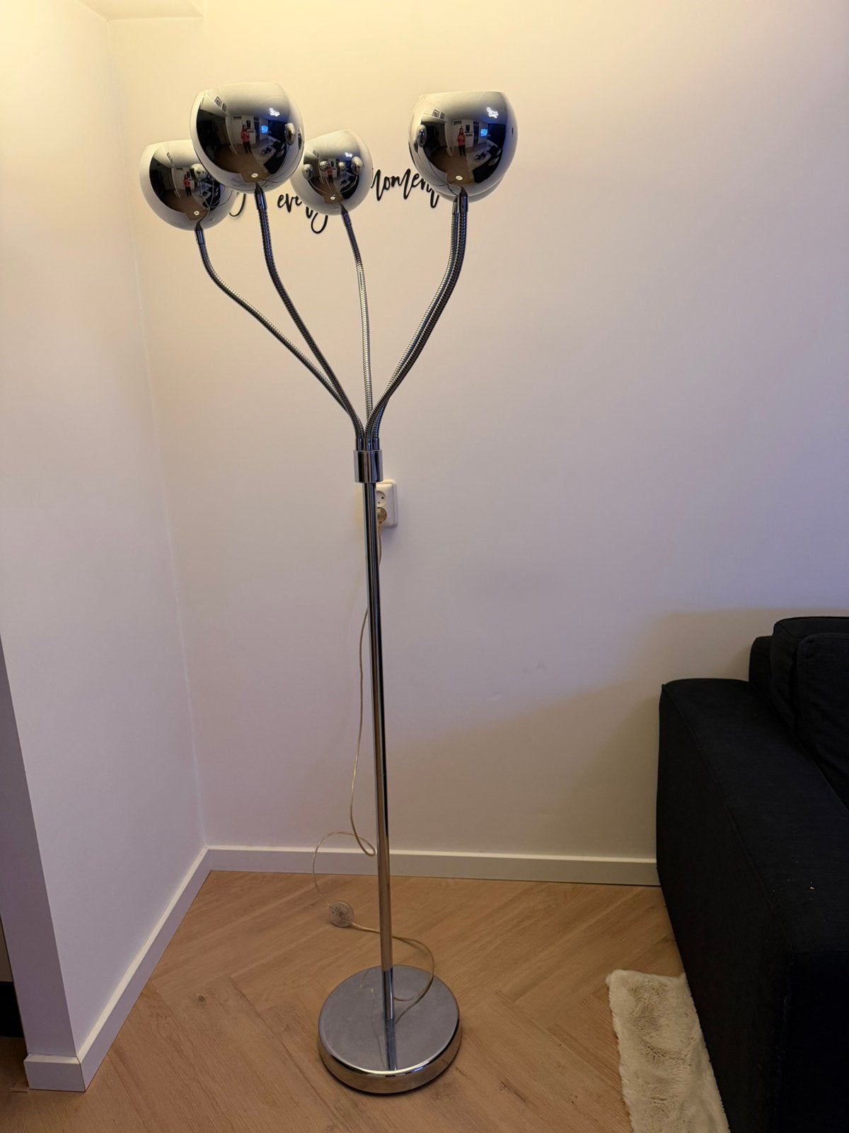 Chrome lamp, Ophalen, Zo goed als nieuw, Metaal, 150 tot 200 cm