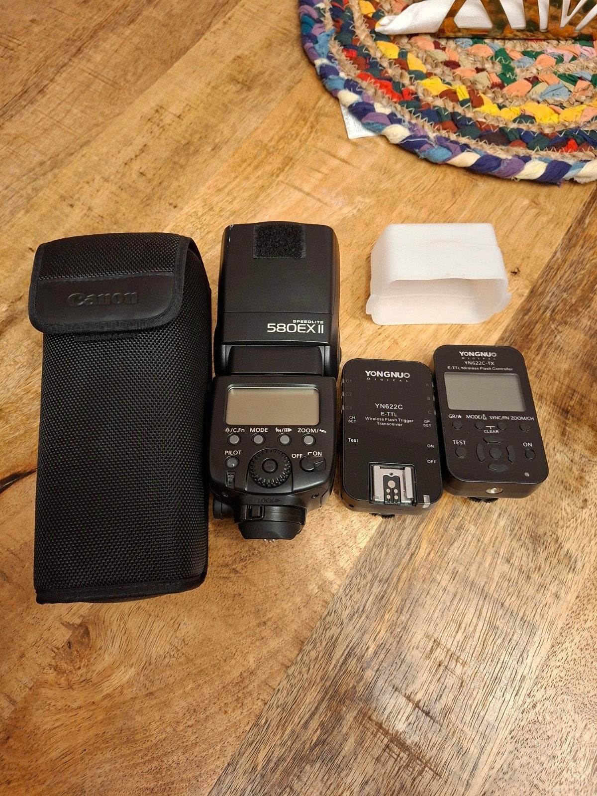 Canon Speedlite 580EX II met Yongnuo triggers, Ophalen, Canon, Externe flitser, Inclusief accessoires