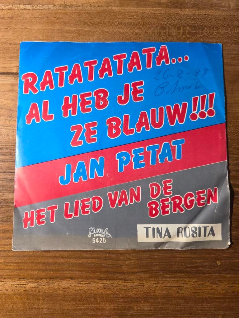 Jan Petat - Ratatatata.....Al heb je ze blauw !, Gebruikt, 7 inch, Single, Ophalen of Verzenden