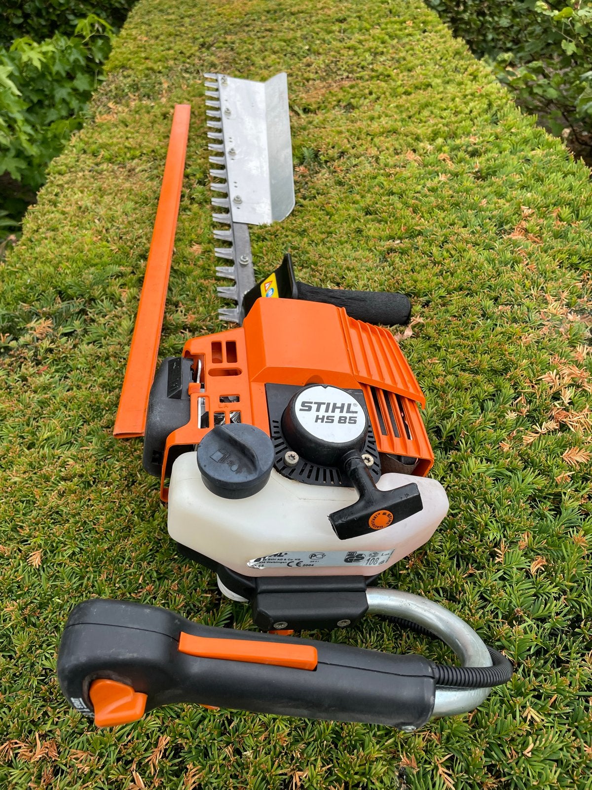 Stihl HS85 Benzine Heggenschaar 75cm met Vangblad, Ophalen, Gebruikt, Benzine
