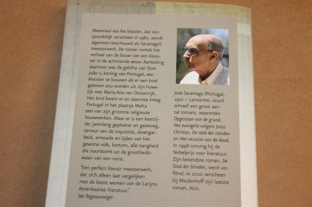 Memoriaal van het Klooster — Roman van Saramago, 2010, Ophalen of Verzenden, Gelezen