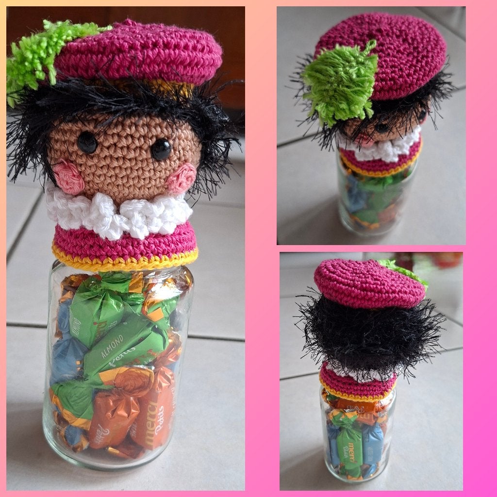nieuw- Piet snoeppotje ( van Sint) met roze Pietenmuts, Ophalen of Verzenden, Nieuw