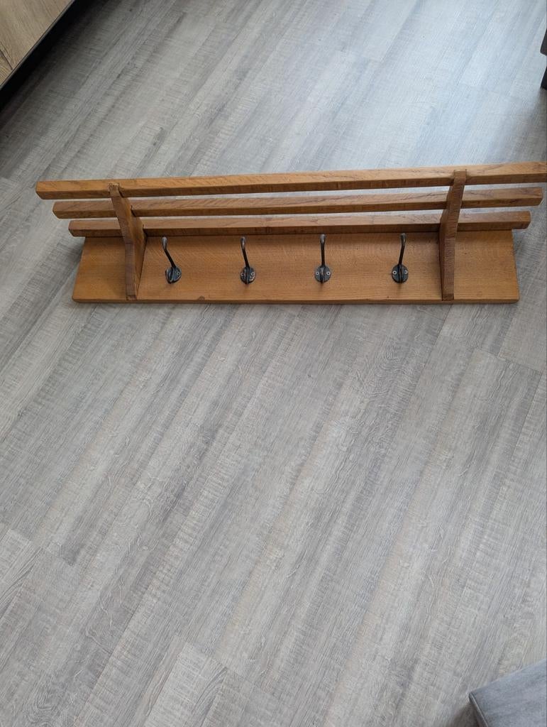 Eiken kapstok van 1969, Ophalen, Hout, Wandkapstok, Minder dan 100 cm