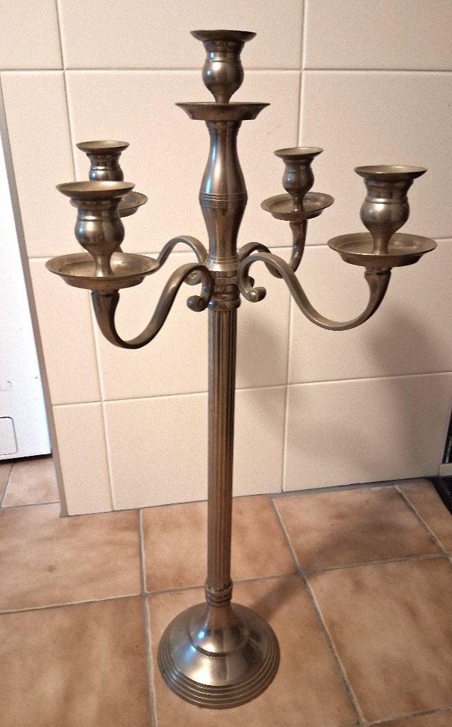 grote kandelaar, Gebruikt, Ophalen of Verzenden, 77 cm, Metaal