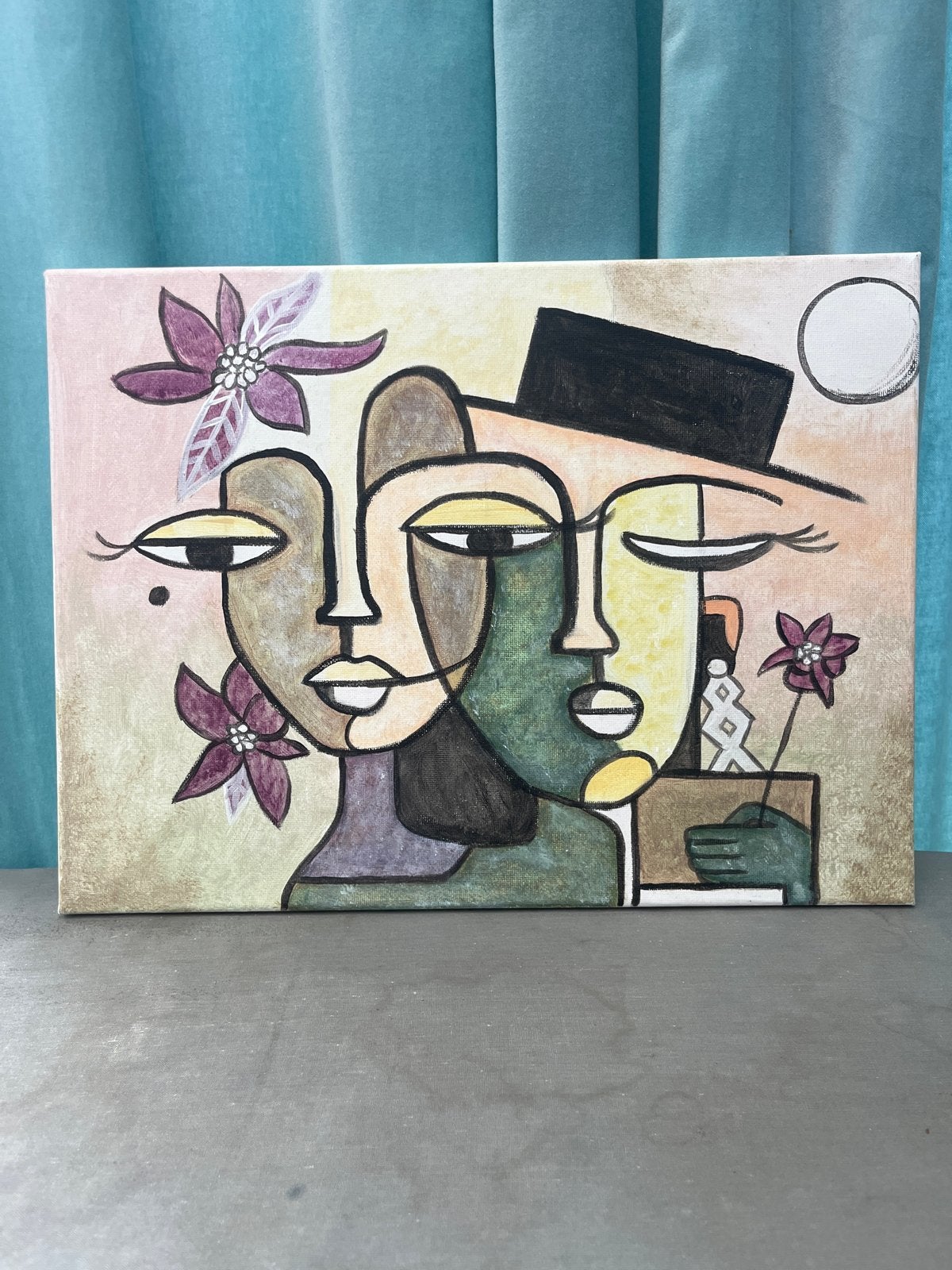 Zelfgemaakt abstract schilderij 30x40 cm, Ophalen of Verzenden