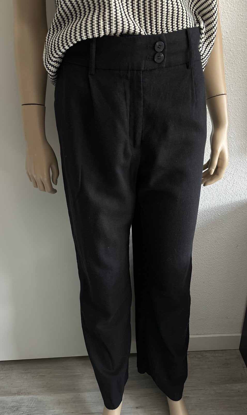 Vila zwart linnen/viscose broek maat 40, Kleding | Dames, Maat 38/40 (M), Verzenden, Zwart, Zo goed als nieuw