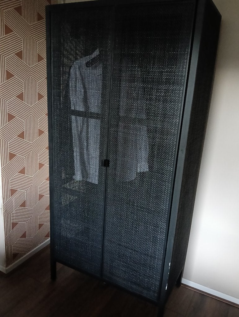 Webbing kledingkast zwart, Ophalen, Overige materialen, Gebruikt, Met plank(en)