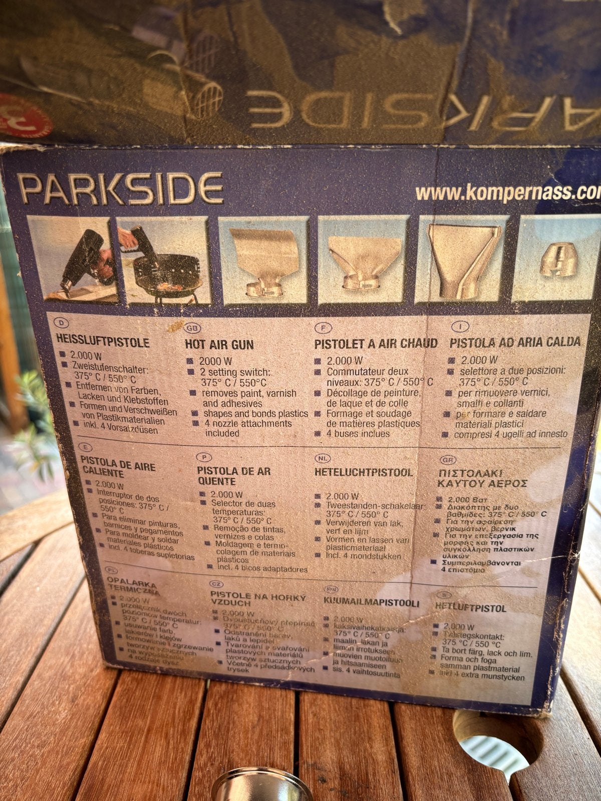 Parkside heteluchtpistool 2000W met opzetstukken, Ophalen, Gebruikt, Overige typen, Parkside