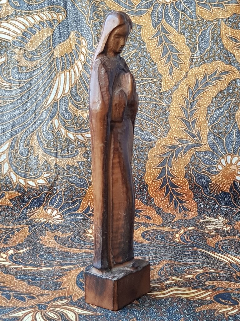 Mooi antiek Madonna of Maria beeldje uit Frankrijk 30 cm., Ophalen of Verzenden