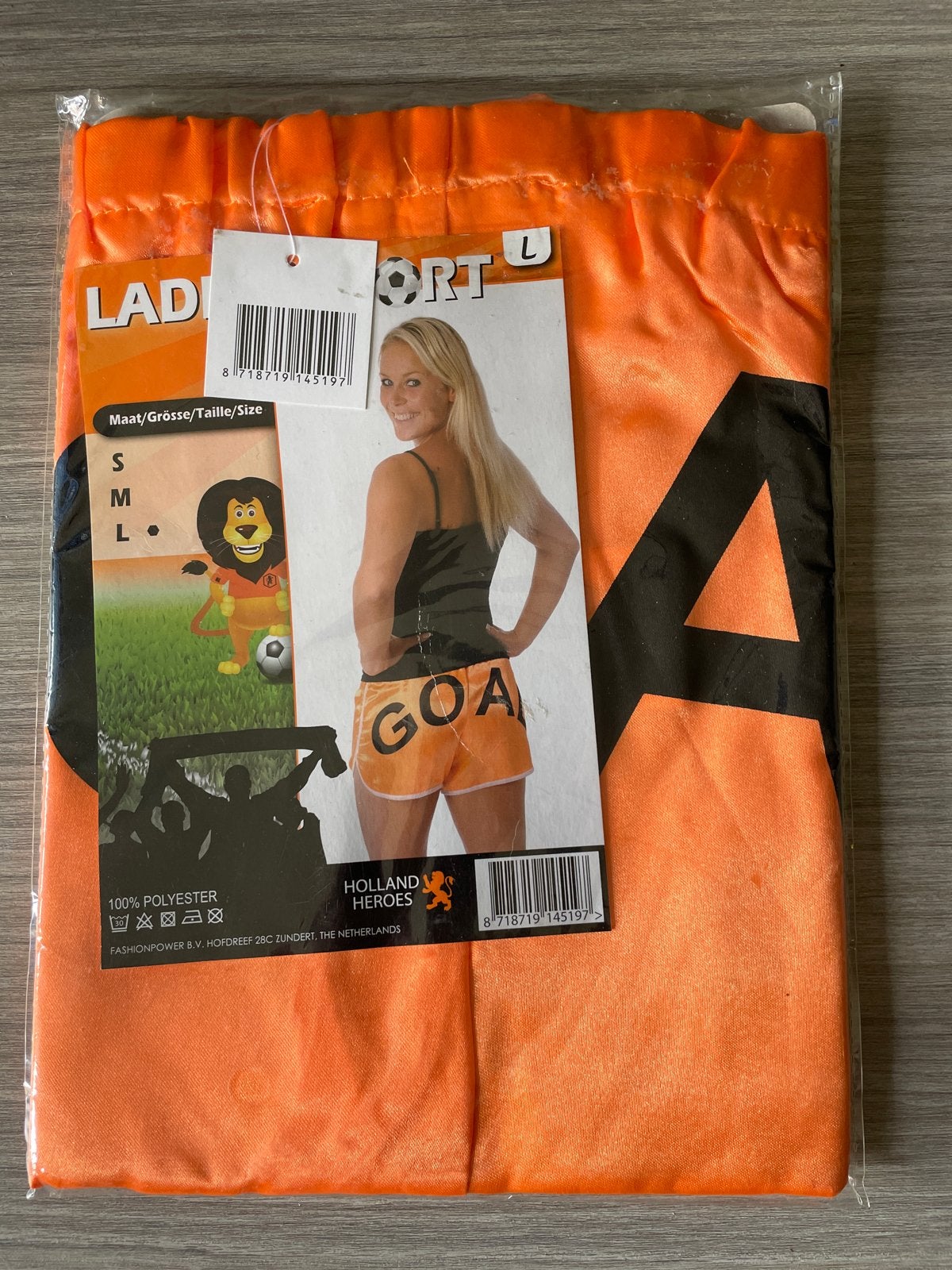 Oranje Holland Heroes Sportbroekje Maat L, Nieuw, Oranje, Ophalen of Verzenden, Maat 42/44 (L)
