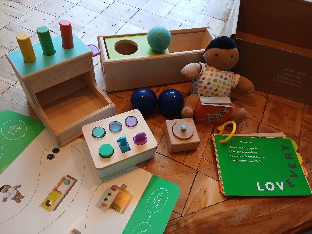 Lovevery speelkit De denker 11 - 12 maanden, Kinderen en Baby's, Ophalen of Verzenden, Gebruikt, Overige typen