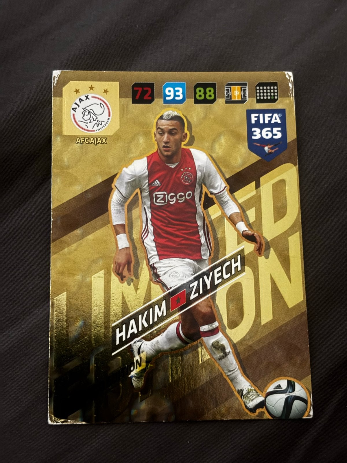 FIFA 365 Limited Edition Spelerskaart Hakim Ziyech Ajax, Ophalen of Verzenden, Gebruikt, Ajax, Spelerskaart