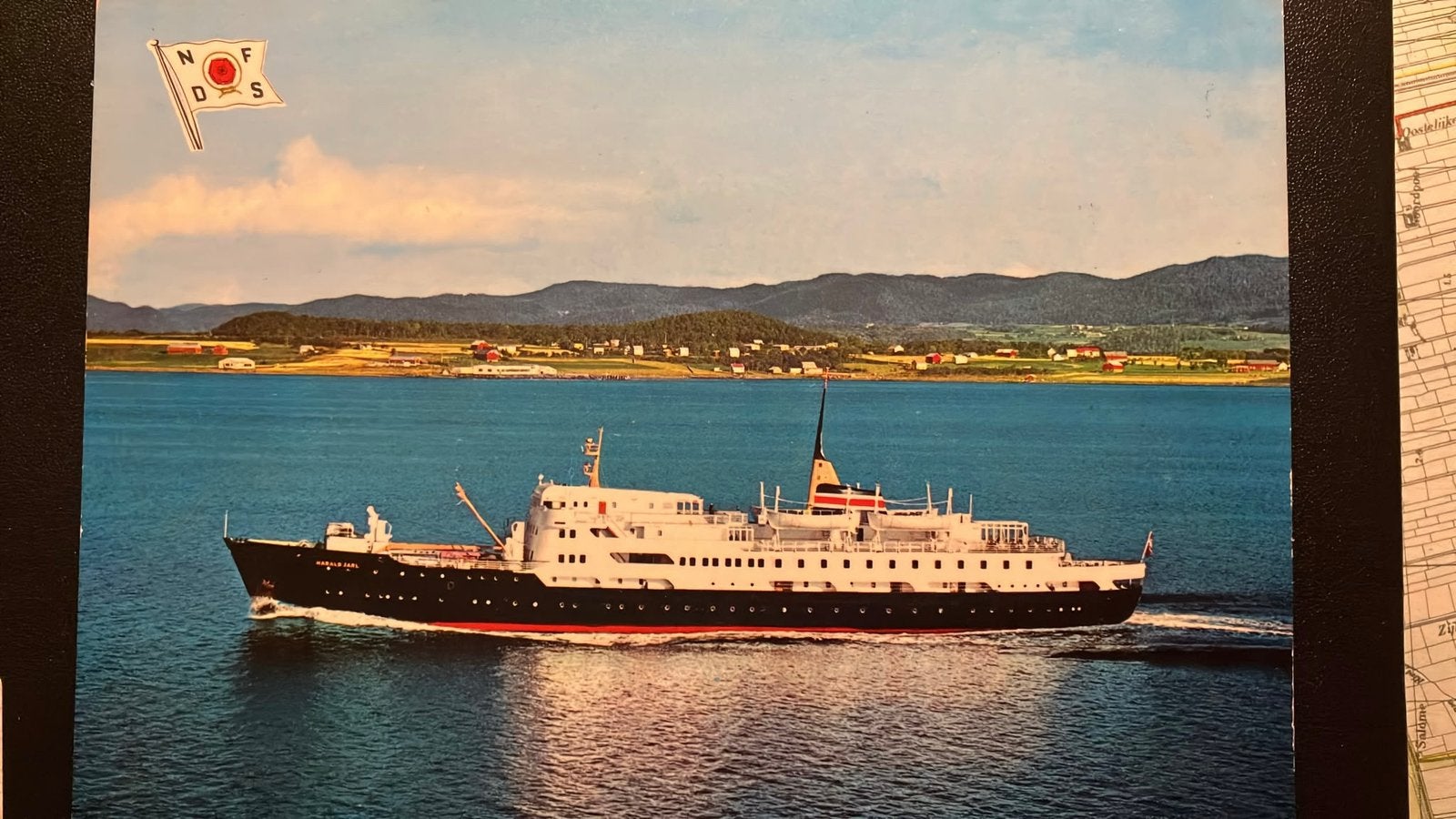 HARALD JARL 1960 rederijkaart Hurtigruten  NFDS, Verzamelen, Scheepvaart, Ophalen of Verzenden, Zo goed als nieuw, Kaart, Foto of Prent