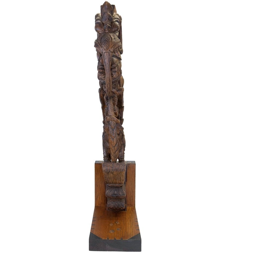 Tempelbeugel – Indiase Yali en olifant, Antiek en Kunst, India, Ophalen of Verzenden, Wanddecoratie, Hout