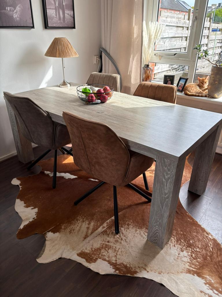 Eetkamertafel, Huis en Inrichting, Tafels | Eettafels, Ophalen, Gebruikt, 50 tot 100 cm, 150 tot 200 cm
