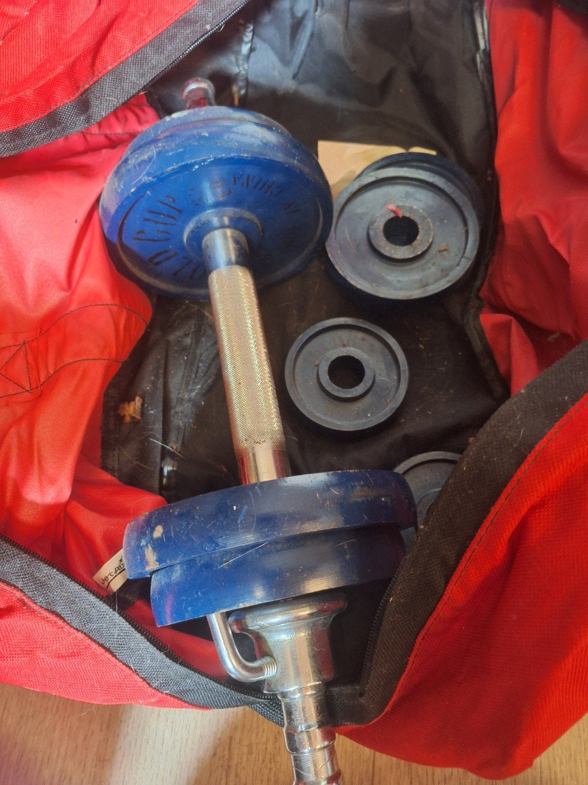 Blauwe gewichten, Ophalen of Verzenden, Gebruikt, Dumbbell