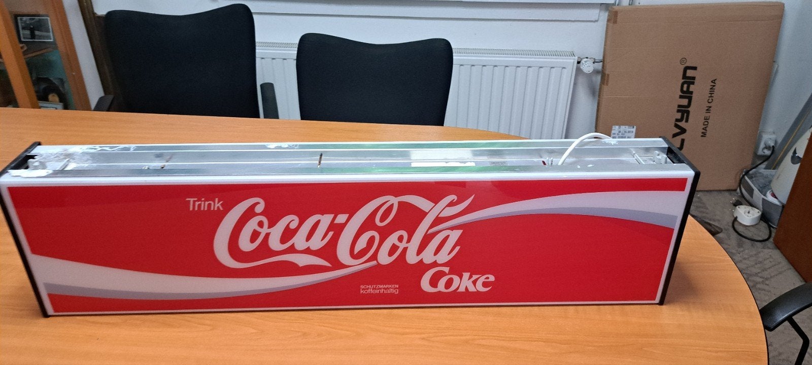 Vintage Coca-Cola Lichtbak - Duitsland 'Trink Coca-Cola', Ophalen, Lichtbak of (neon) lamp, Onbekend, Onbekend