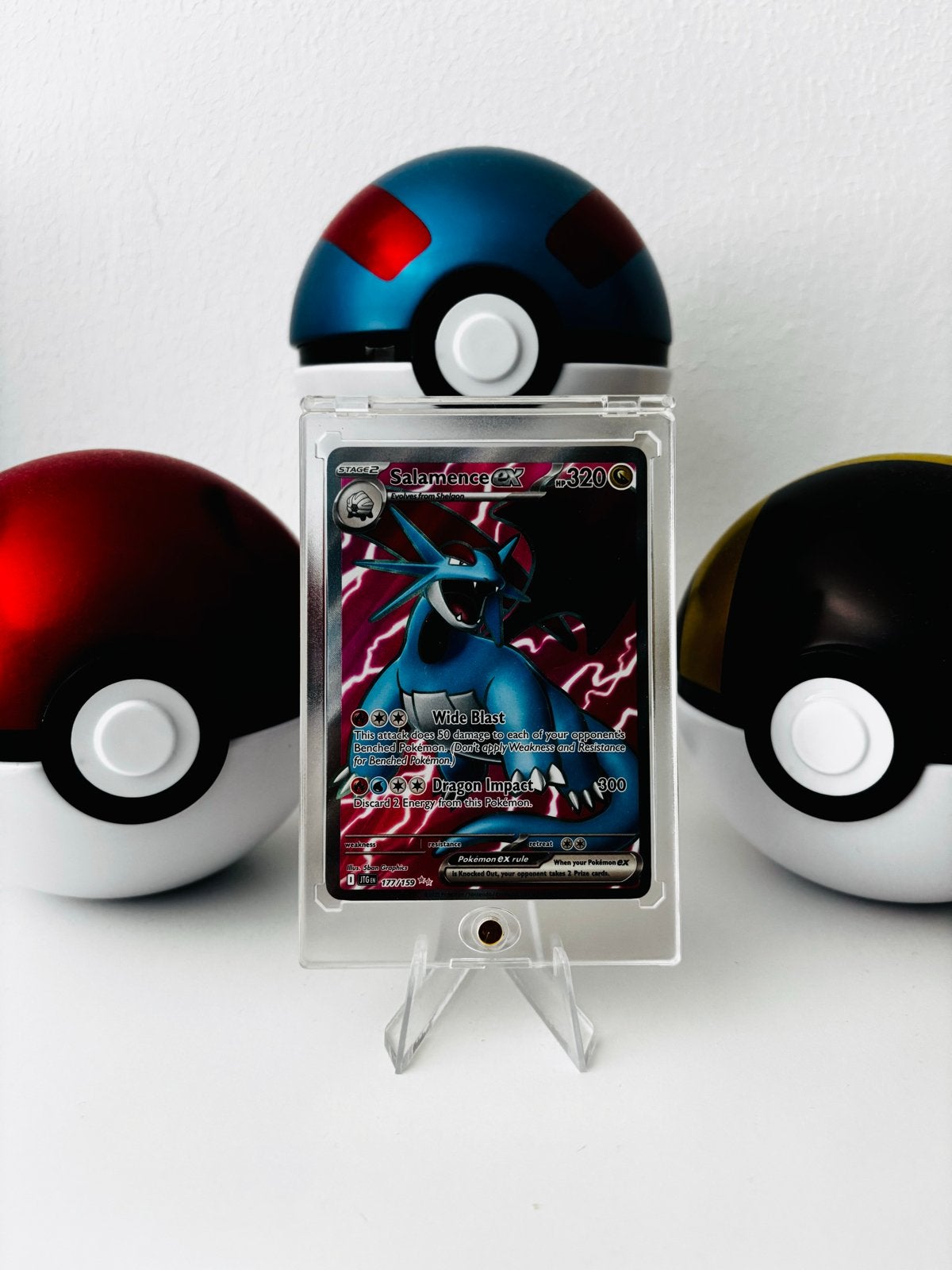 Salamence EX 320hp Pokémon kaart, Ophalen of Verzenden, Zo goed als nieuw, Losse kaart, Foil