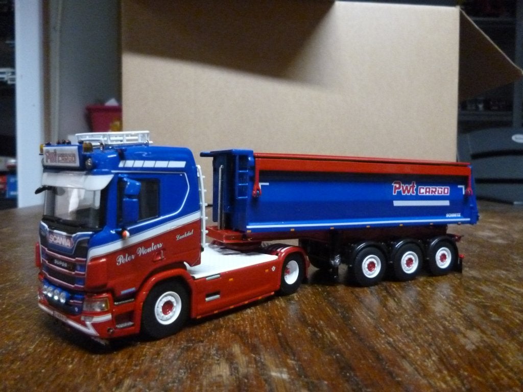 WSI Scania R 520 met kipper Peter Woutrers, Ophalen of Verzenden, Nieuw, Bus of Vrachtwagen, Wsi