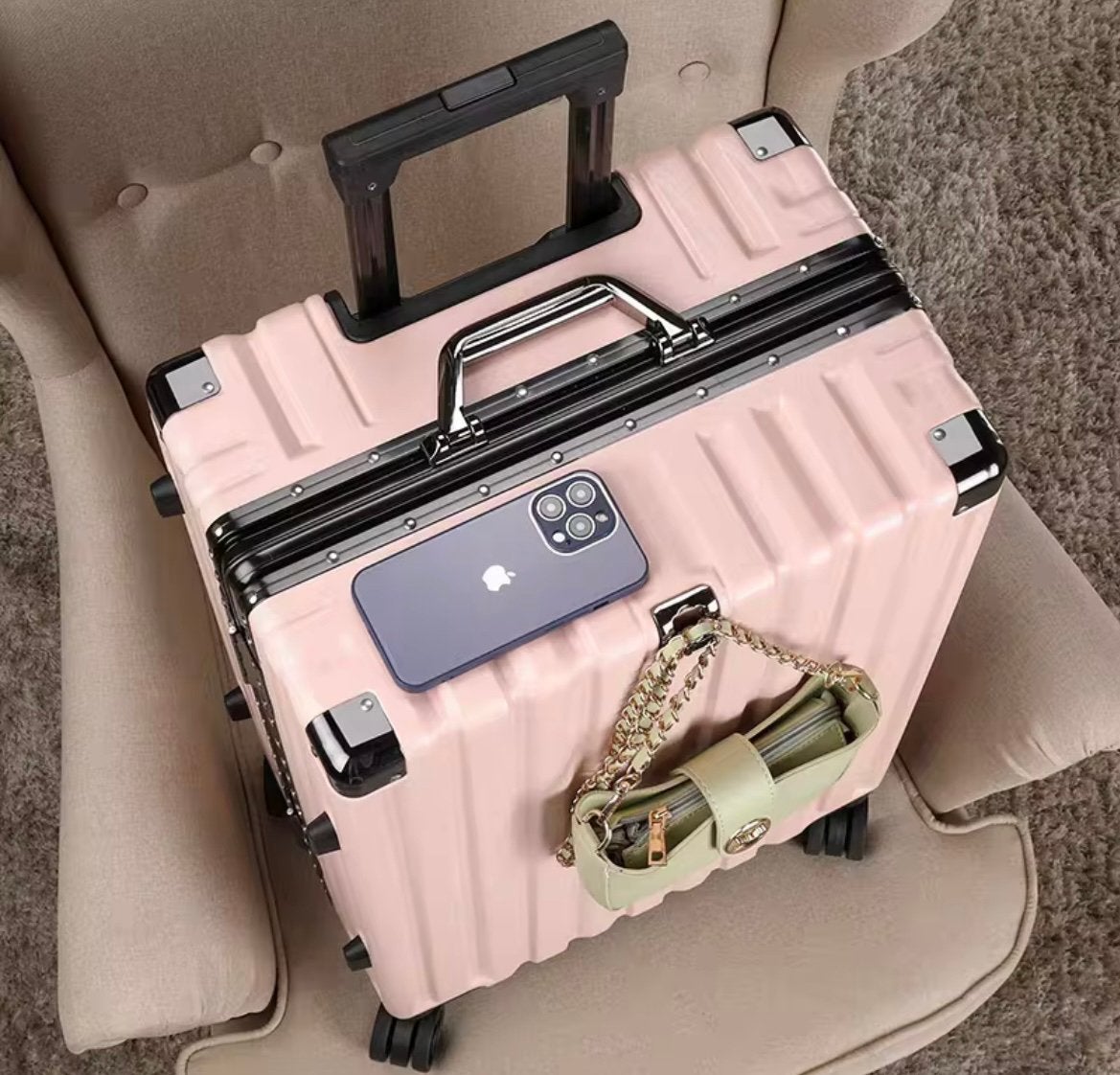 Hand bagage koffer nieuw, Wieltjes, Overige materialen, 50 tot 60 cm, Nieuw