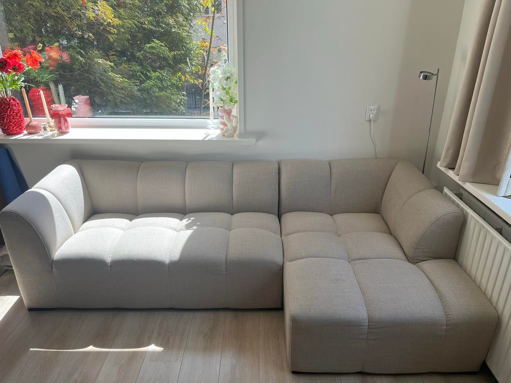 Trendy JYSK Hoekbank - Zo goed als nieuw - Hoogezand, Huis en Inrichting, Banken | Bankstellen, Ophalen, 100 tot 125 cm, Hoekbank