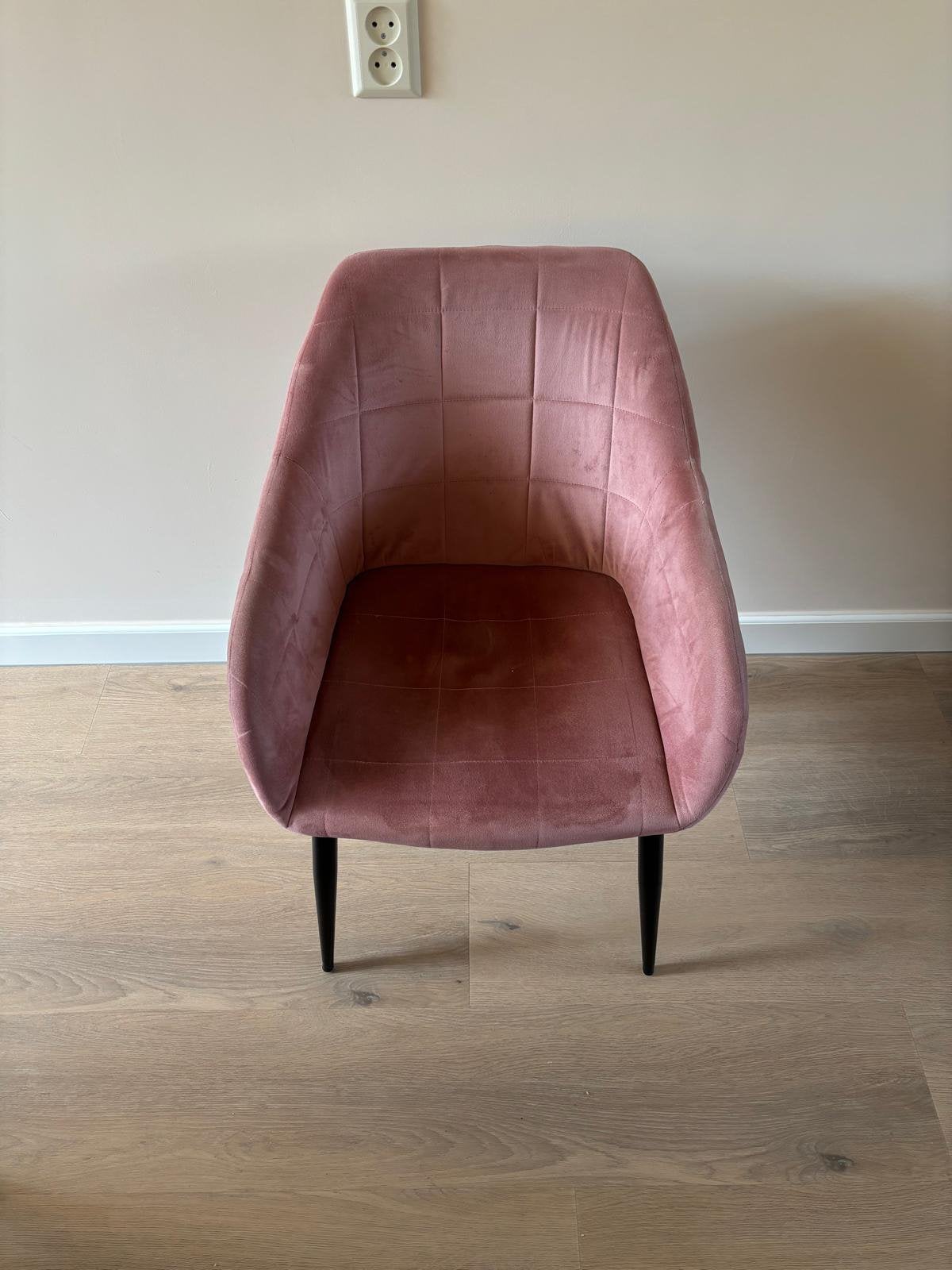5x eetkamer stoelen Velvet roze, Ophalen, Gebruikt, Overige kleuren, Stof