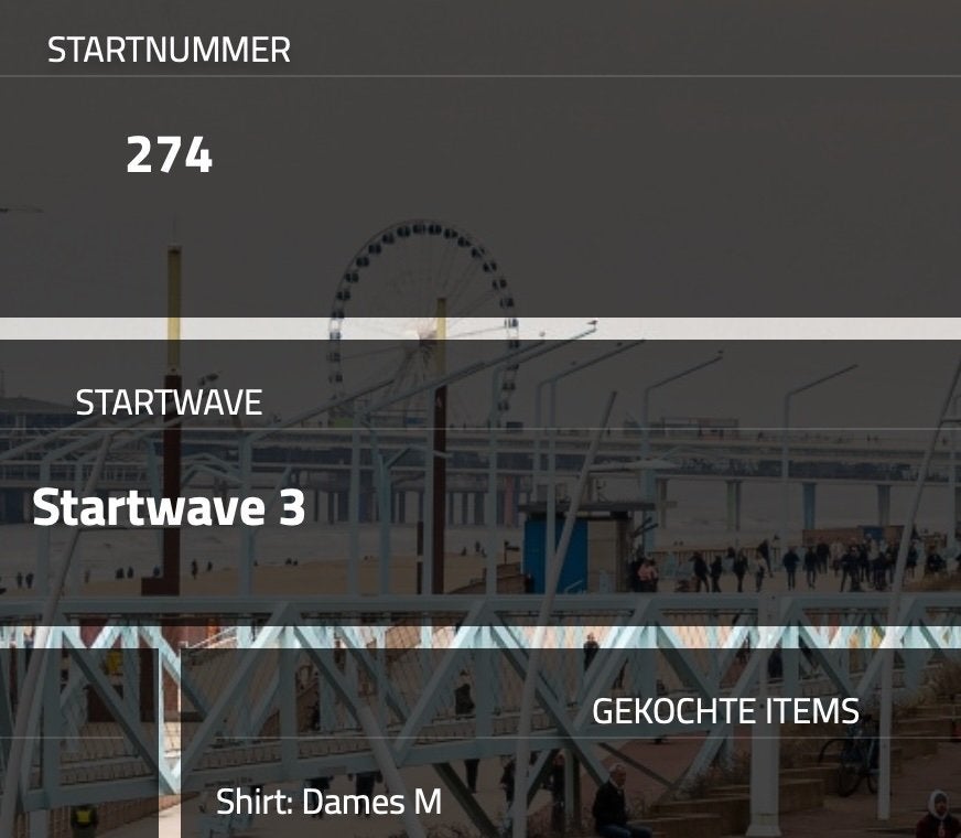 Startbewijs Marathon Den Haag, incl. Dames M shirt en kosten, Tickets en Kaartjes, Eén persoon