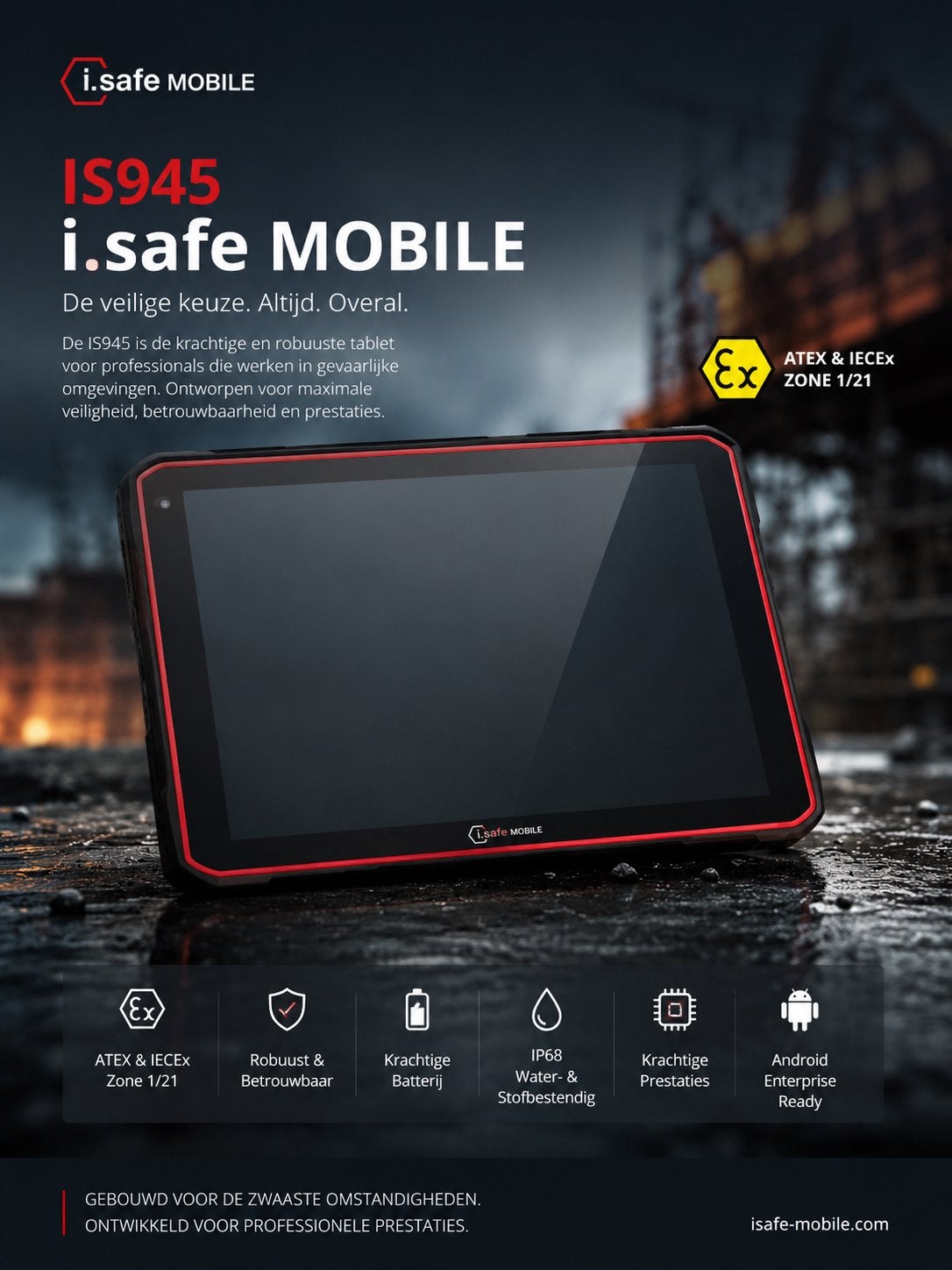 I.SAFE MOBILE IS945, 10 inch, Nieuw, 128 GB, Wi-Fi en Mobiel internet