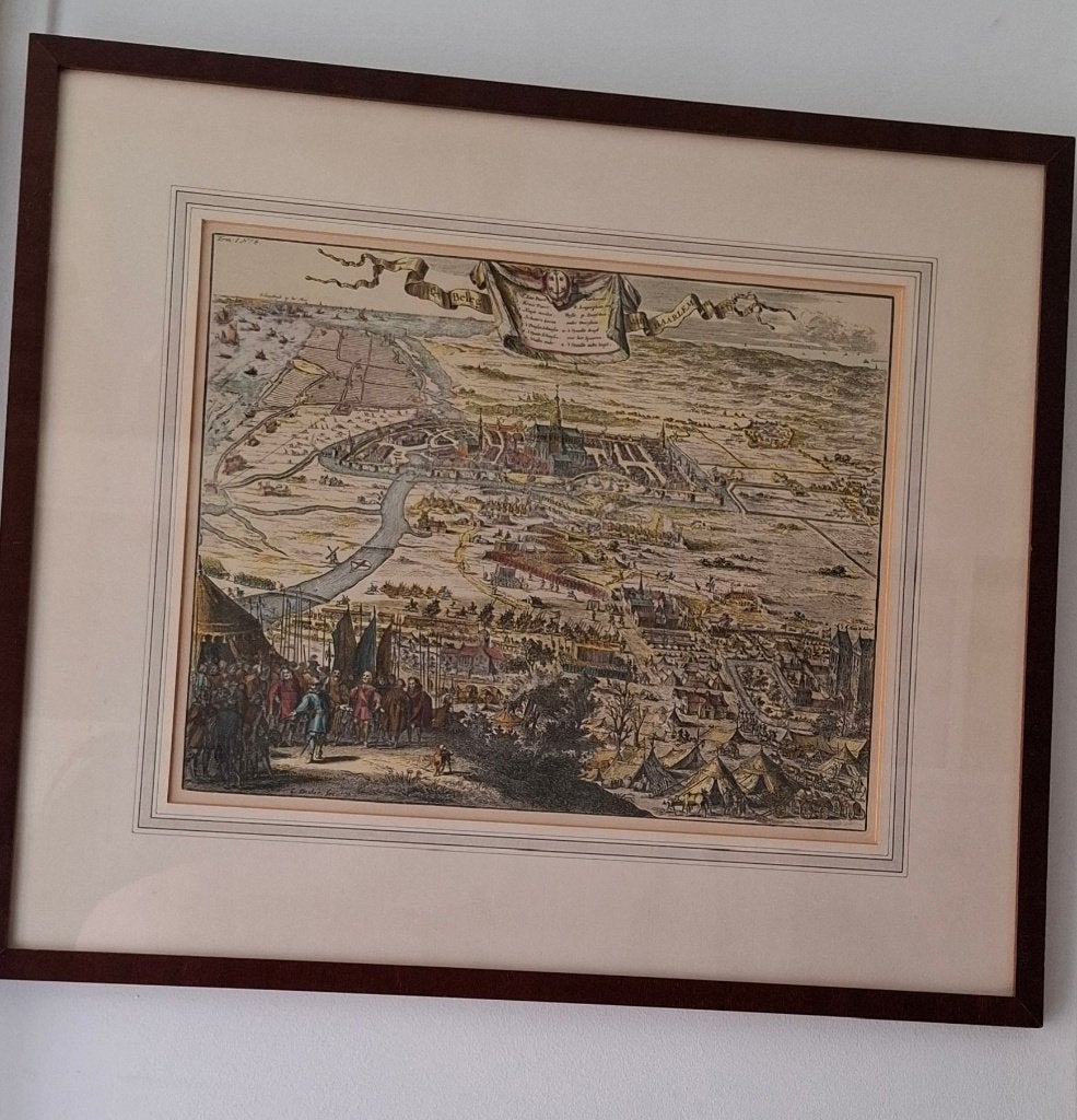 Het beleg van haarlem, kleuren litho, herdruk, Ophalen of Verzenden, Zo goed als nieuw, 1940 tot 1960, Prent