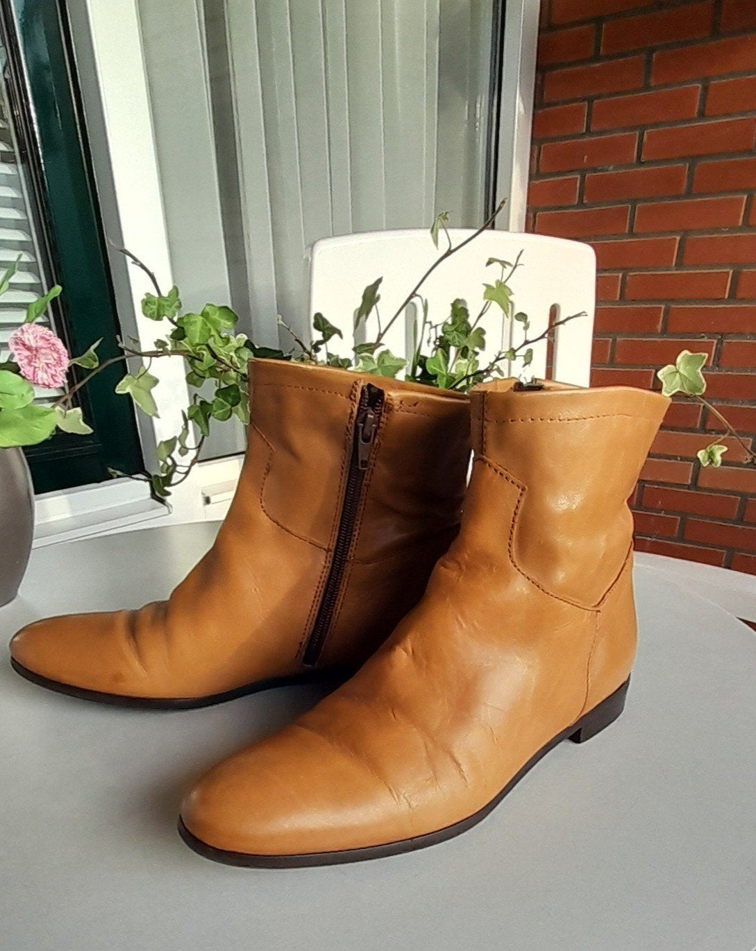 Lichtbruine echt leren enkellaarsjes maat 39, Kleding | Dames, Schoenen, Bruin, Lage of Enkellaarzen, Ophalen of Verzenden, Zo goed als nieuw