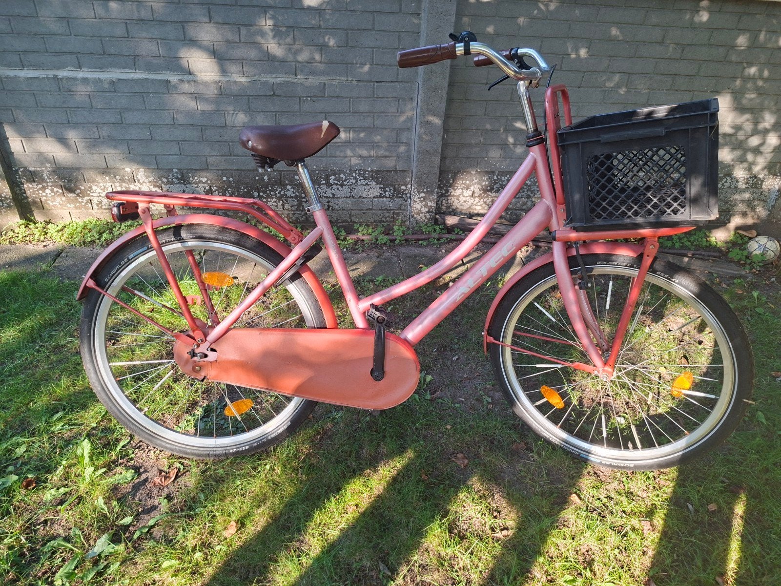 Kinderfiets met mandje en terugtraprem, Fietsen en Brommers, Terugtraprem, Gebruikt, 50 tot 53 cm, Ophalen