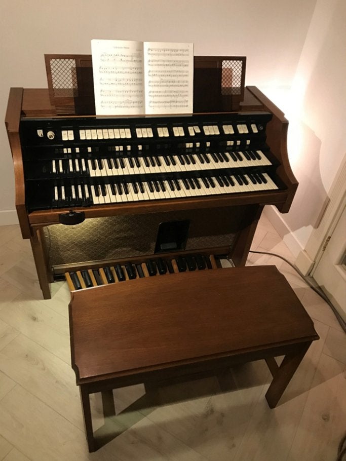 Te koop: Complete Hammond H-112 set met Leslie 710, Ophalen, Gebruikt, 2 klavieren, Hammondorgel