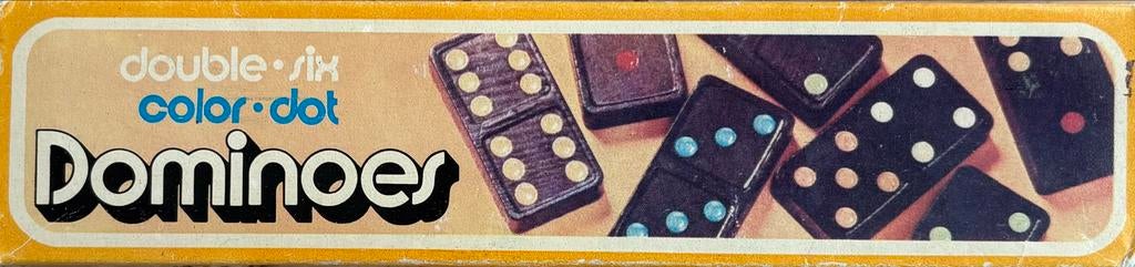 Vintage Double Six Color Dot Dominoes, Hobby en Vrije tijd, Gezelschapsspellen | Bordspellen, Een of twee spelers, Ophalen, Gebruikt