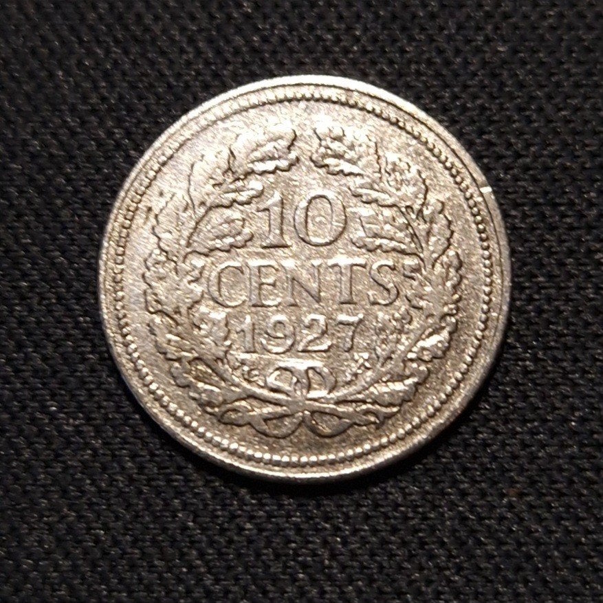 10 cent 1927, Verzenden, Zilver, 10 cent, Koningin Wilhelmina