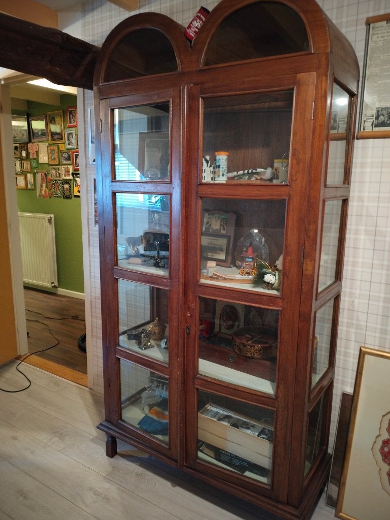 Kast vitrine uit Indonesië, Ophalen, Met plank(en), Gebruikt, Teakhout
