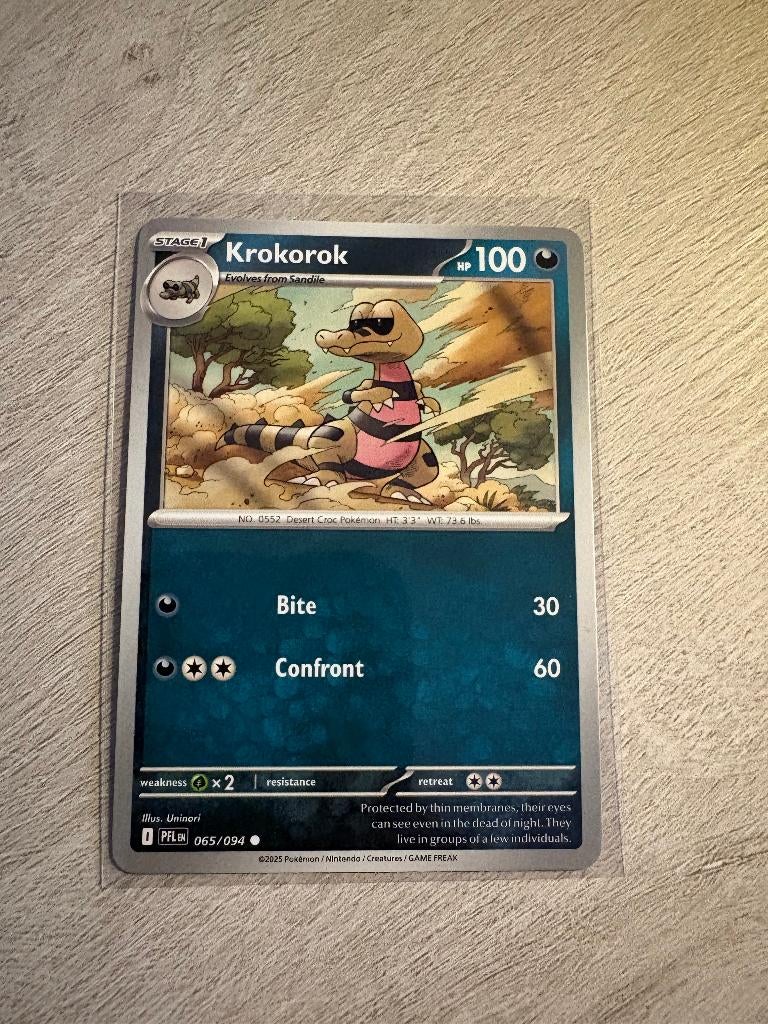 Krokorok 065/094 Phantasmal Flames - Pokémon Kaart, Ophalen of Verzenden, Nieuw, Losse kaart