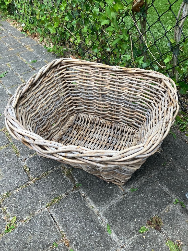 New Looxs Rotan Fietsmand Grijs Large 45L Rond, Fietsen en Brommers, Ophalen of Verzenden, Nieuw