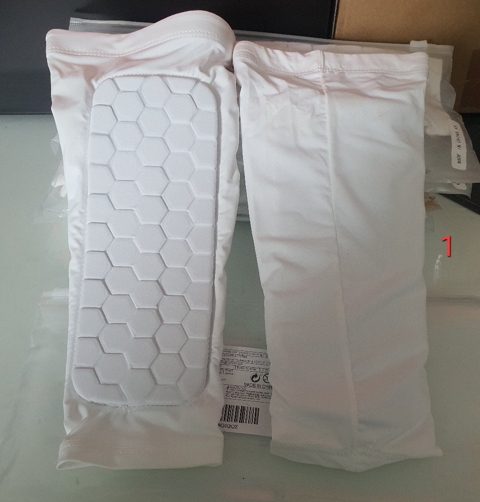 Witte compressie sleeves met padding (knie/elleboog) Maat:XS, Maat XS of kleiner, Ophalen of Verzenden, Nieuw, Set