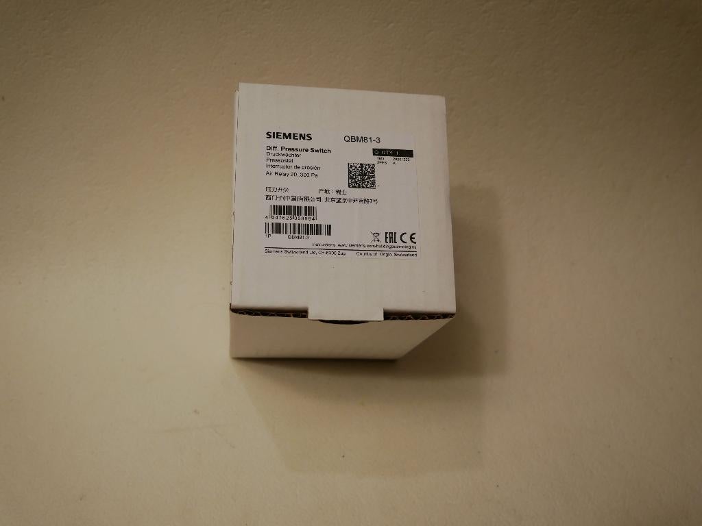 Siemens QBM81-3 Drukverschilschakelaar voor lucht (nieuw), Ophalen of Verzenden, Nieuw