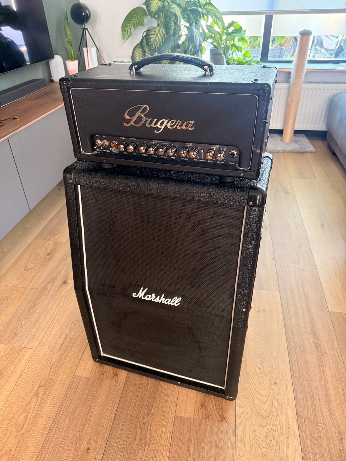 Marshall 2x12 cabinet + Bugera G20 Infinium buizenversterker, Ophalen, Zo goed als nieuw